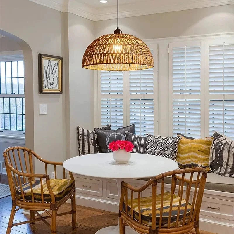 Lustre en corde de chanvre de style japonais - Élegance Japonaise | Marco Lucetti