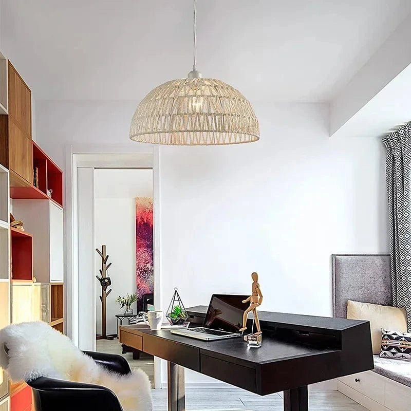 Lustre en corde de chanvre de style japonais - Élegance Japonaise | Marco Lucetti