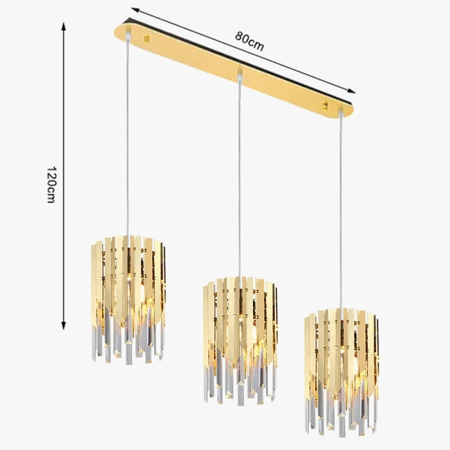 Plafonnier de luxe en cristal 20cm - Lumière ronde Or Chrome LED pour décoration intérieure
