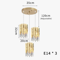 Plafonnier de luxe en cristal 20cm - Lumière ronde Or Chrome LED pour décoration intérieure