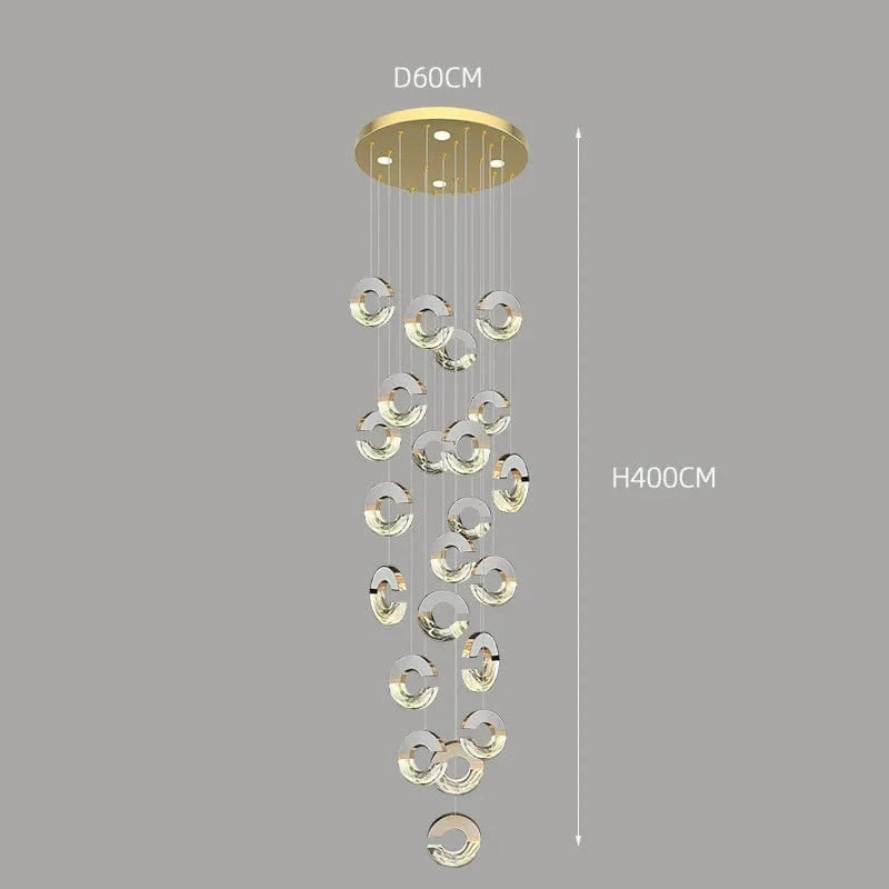 Lustre en cristal de décoration pour une maison contemporaine | Marco Lucetti 22 têtes / Gradation à distance RC