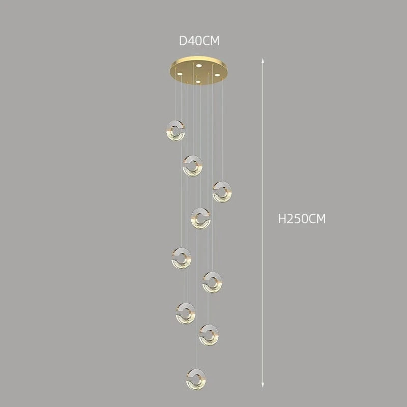 Lustre en cristal de décoration pour une maison contemporaine | Marco Lucetti 9 têtes / Gradation à distance RC