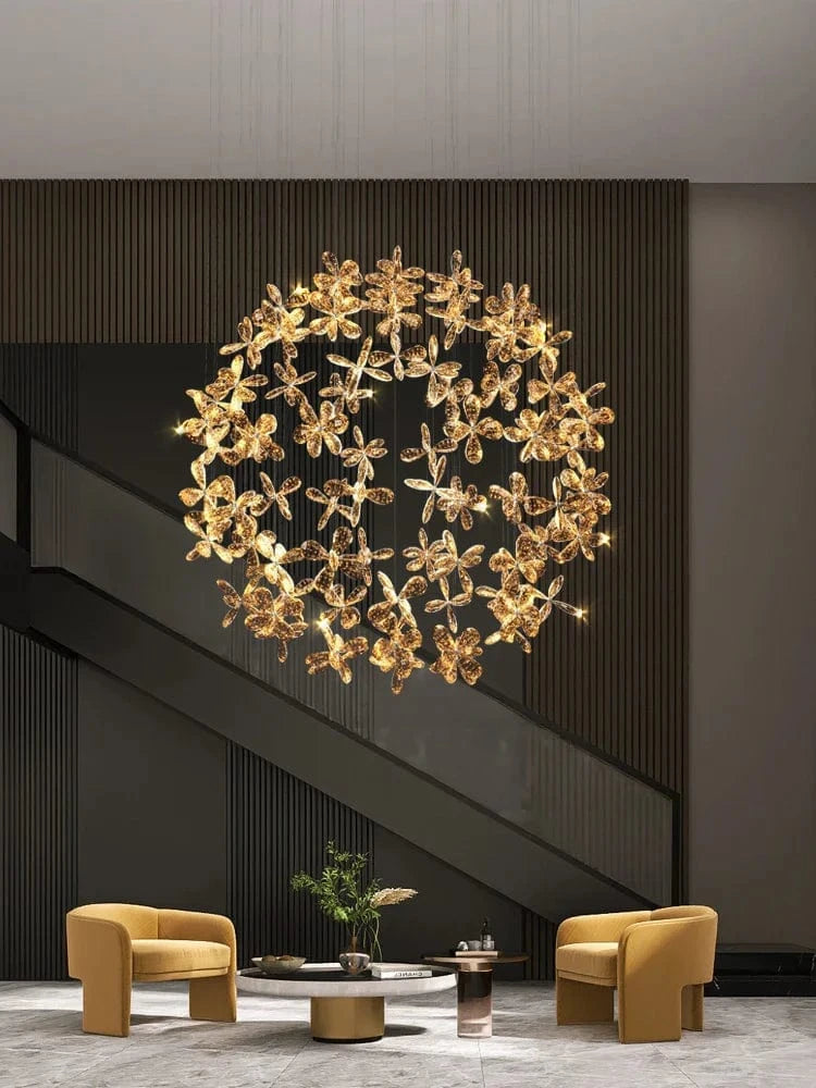 Lustre en cristal de luxe pour salon et chambre, plafonnier moderne circulaire LED | Marco Lucetti