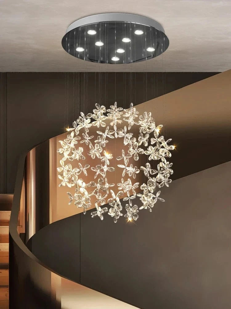 Lustre en cristal de luxe pour salon et chambre, plafonnier moderne circulaire LED | Marco Lucetti