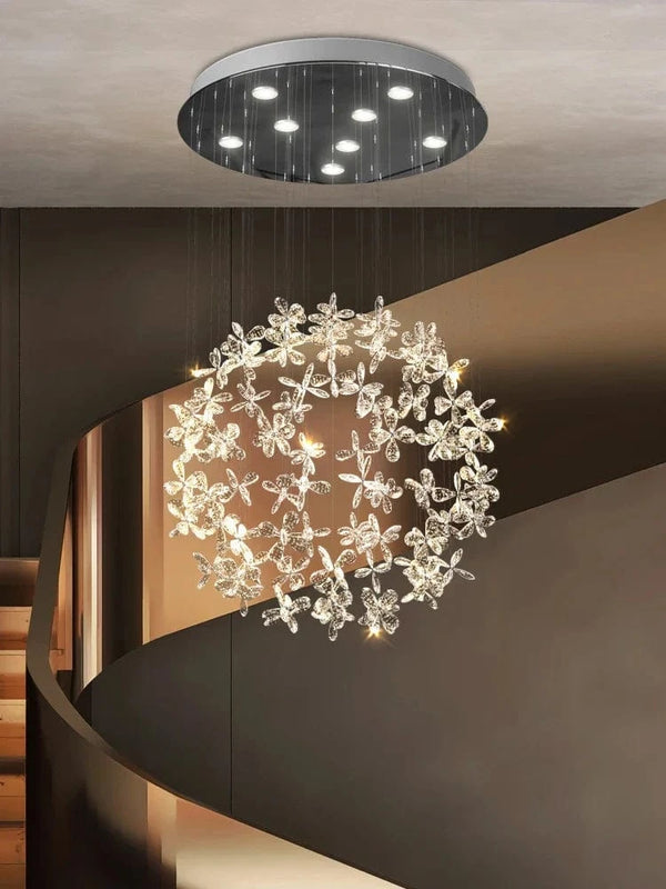 Lustre en cristal de luxe pour salon et chambre, plafonnier moderne circulaire LED | Marco Lucetti