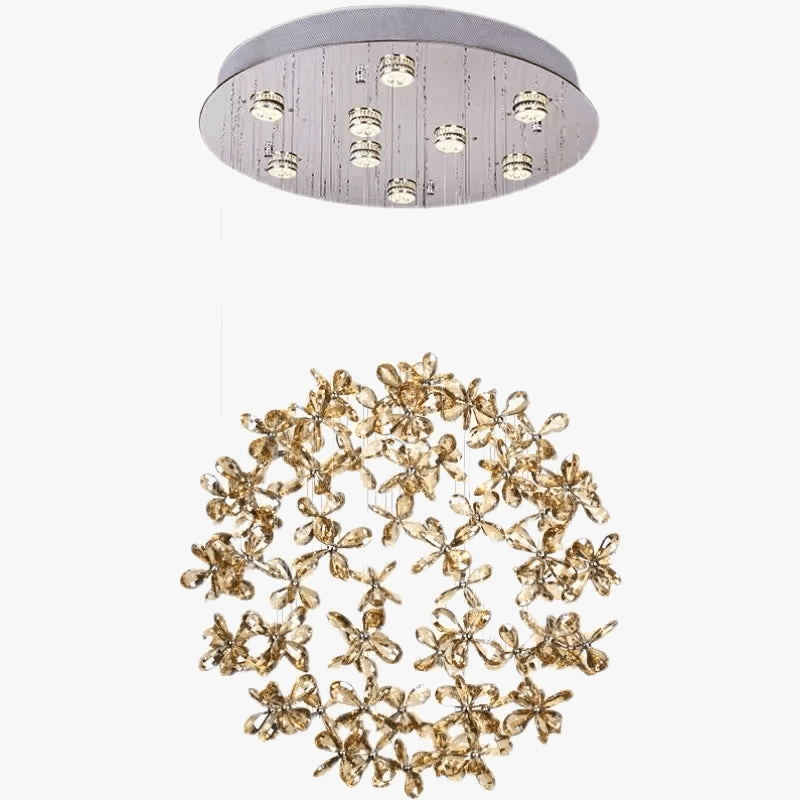 Lustre en cristal de luxe pour salon et chambre, plafonnier moderne circulaire LED | Marco Lucetti