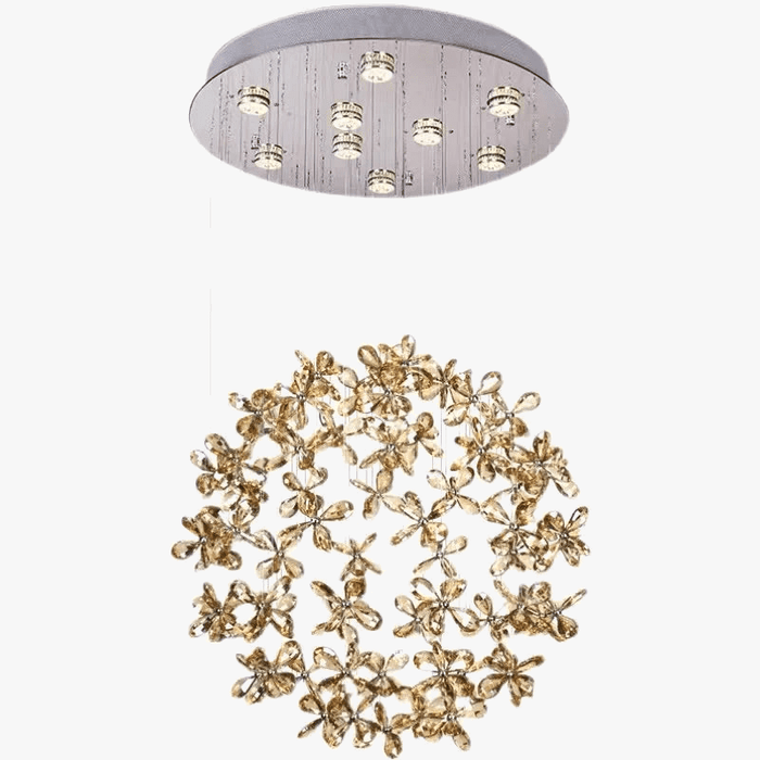 Lustre en cristal de luxe pour salon et chambre, plafonnier moderne circulaire LED | Marco Lucetti