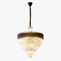 Lustre en Cristal Noir de Luxe Moderne LED