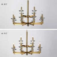 Lustre en cristal de style industriel européen rétro en fer | Marco Lucetti