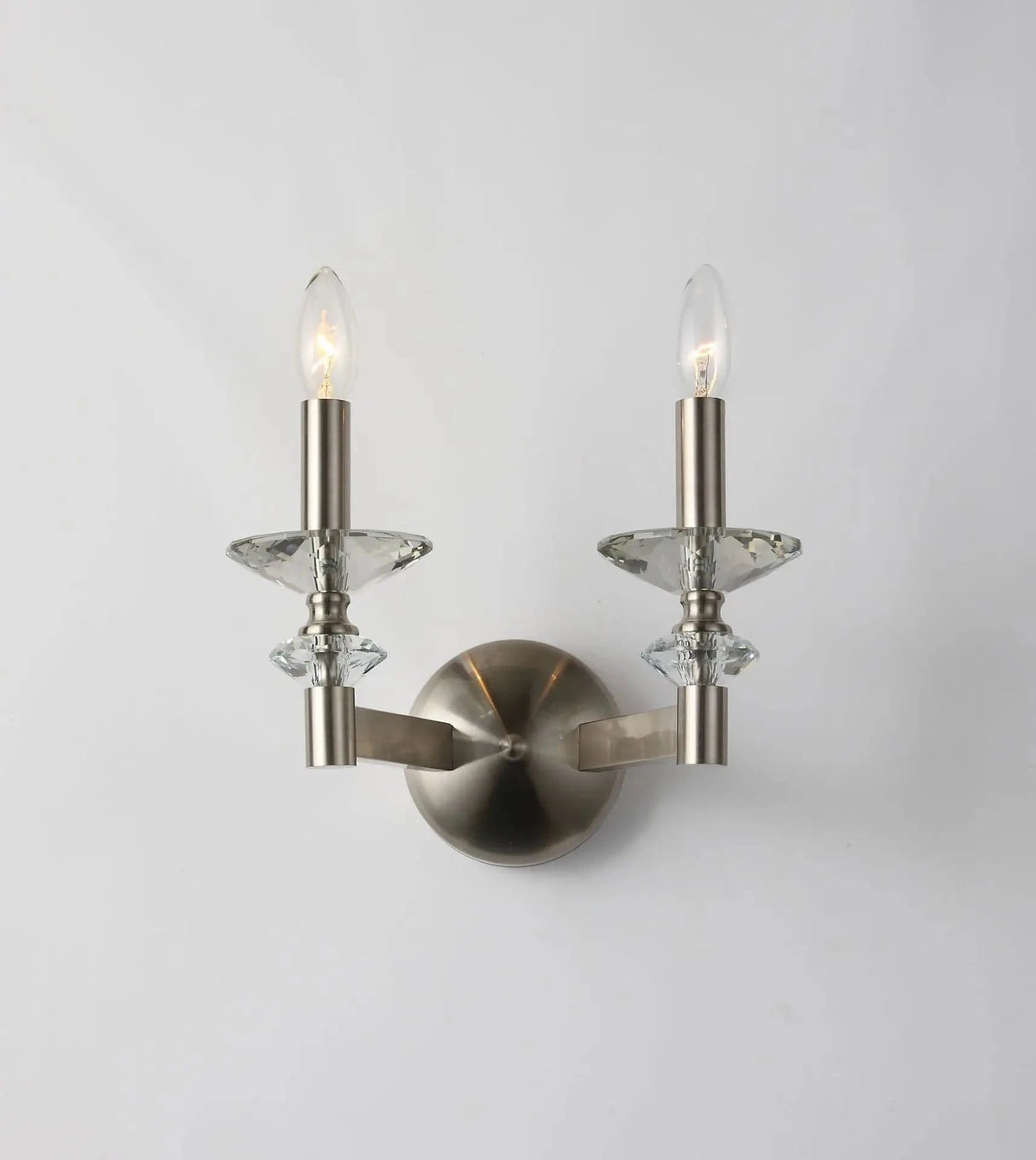 Lustre en cristal de style industriel européen rétro en fer | Marco Lucetti 2 appliques / Gloire / Blanc chaud