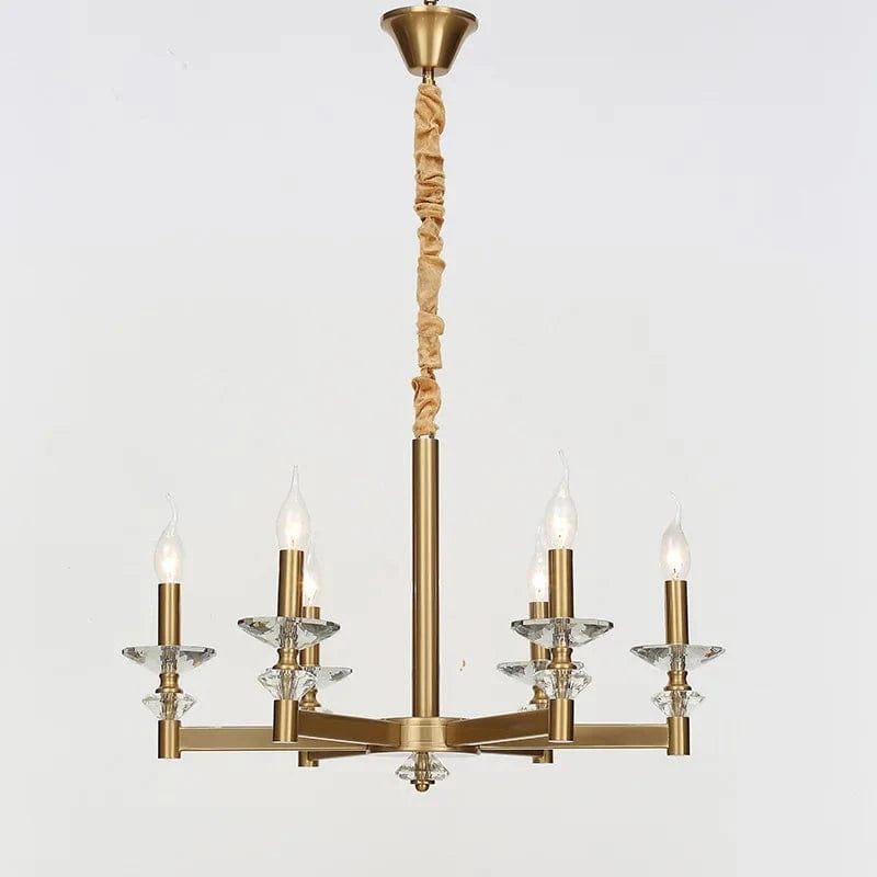 Lustre en cristal de style industriel européen rétro en fer | Marco Lucetti 6 têtes / Gloire / Blanc chaud