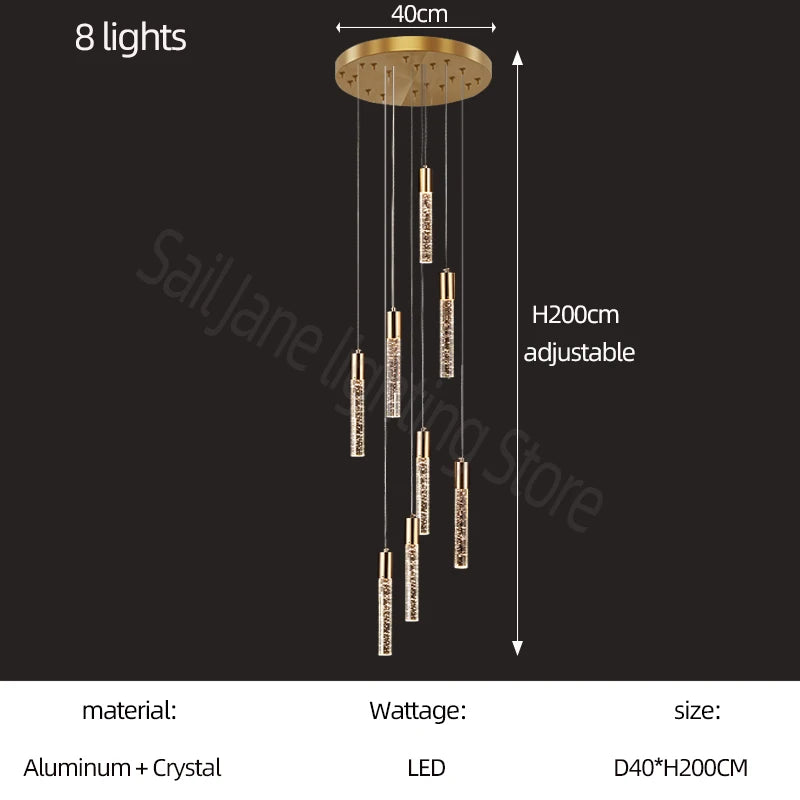 Lustre en cristal design cylindrique - Élégance lumineuse