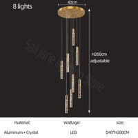 Lustre en cristal design cylindrique - Élégance lumineuse