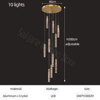 Lustre en cristal design cylindrique - Élégance lumineuse