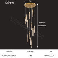 Lustre en cristal design cylindrique - Élégance lumineuse
