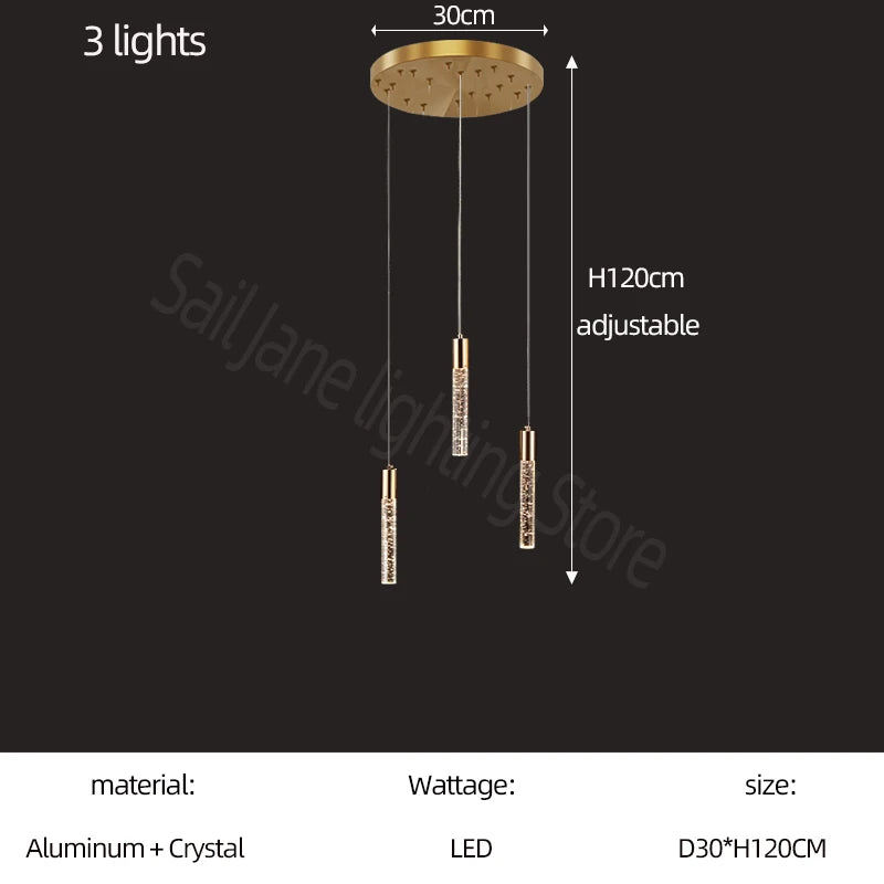 Lustre en cristal design cylindrique - Élégance lumineuse
