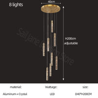 Lustre en cristal design cylindrique - Élégance lumineuse | Marco Lucetti