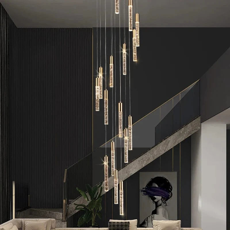 Lustre en cristal design cylindrique - Élégance lumineuse | Marco Lucetti