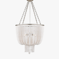Lustre en cristal doré/chrome avec perles en bois - Éclairage LED E14 reconnaissable | Marco Lucetti