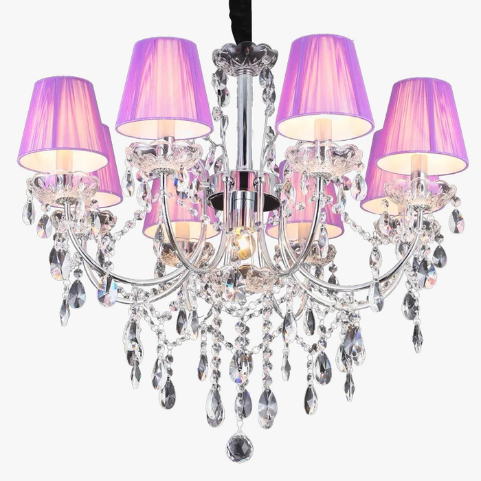 Lustre de Pays en Cristal et Fer Forgé