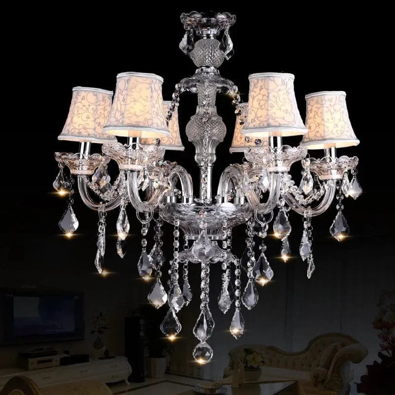 Lustre en cristal européen avec bougie maison | Marco Lucetti Avec abat-jour