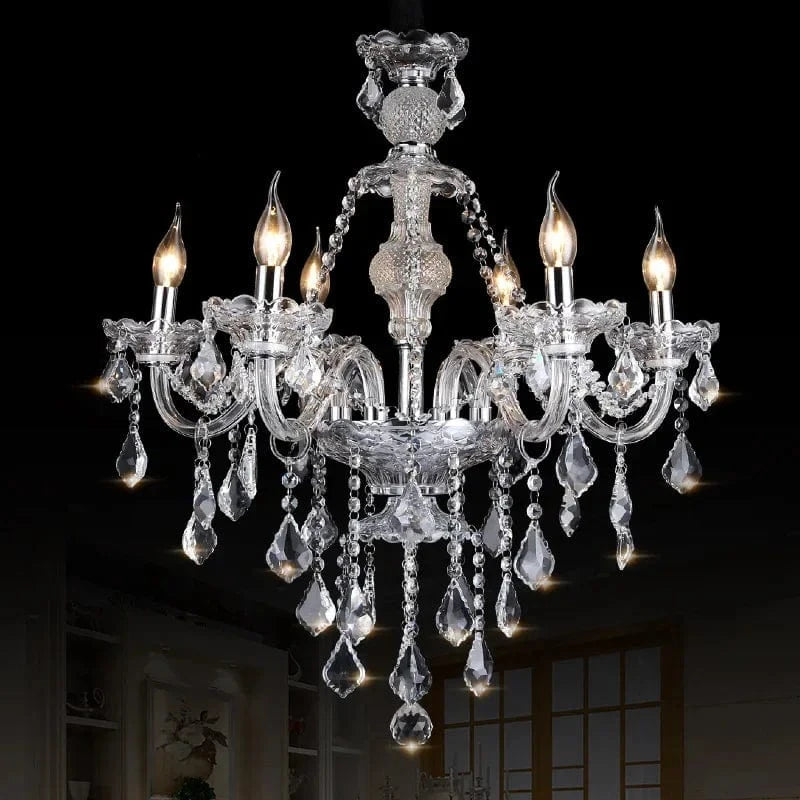 Lustre en cristal européen avec bougie maison | Marco Lucetti Sans abat-jour