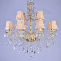 Lustre en cristal européen pour un éclairage élégant et raffiné | Marco Lucetti Avec abat-jour doré