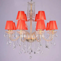 Lustre en cristal européen pour un éclairage élégant et raffiné | Marco Lucetti Avec couverture rouge