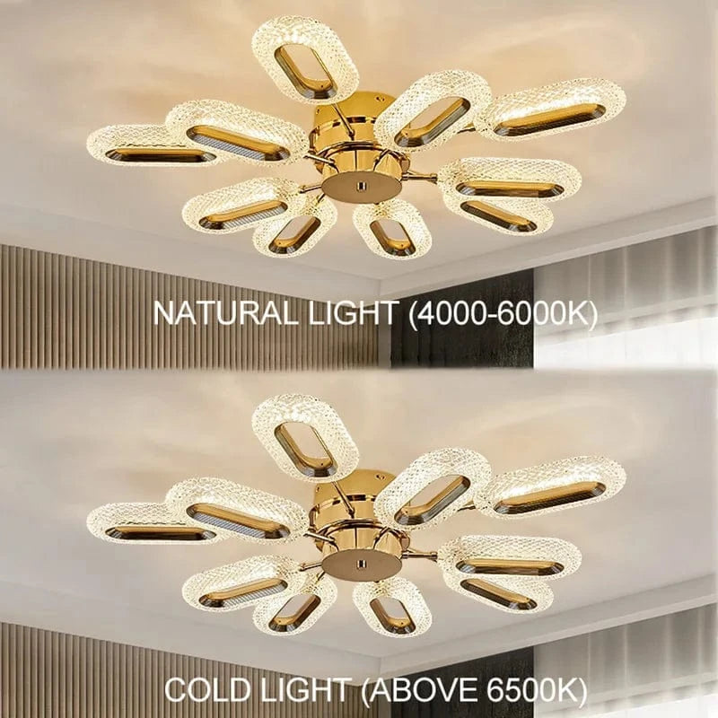 Lustre en Cristal Fleur LED SANDYHA pour Salon Salle à Manger Villa | Marco Lucetti