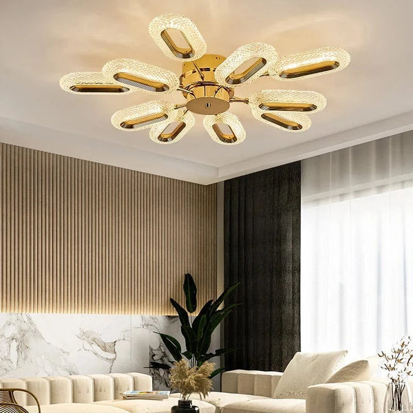 Lustre en Cristal Fleur LED SANDYHA pour Salon Salle à Manger Villa | Marco Lucetti