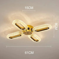 Lustre en Cristal Fleur LED SANDYHA pour Salon Salle à Manger Villa | Marco Lucetti 4 têtes / 90-260V / Lumière chaude