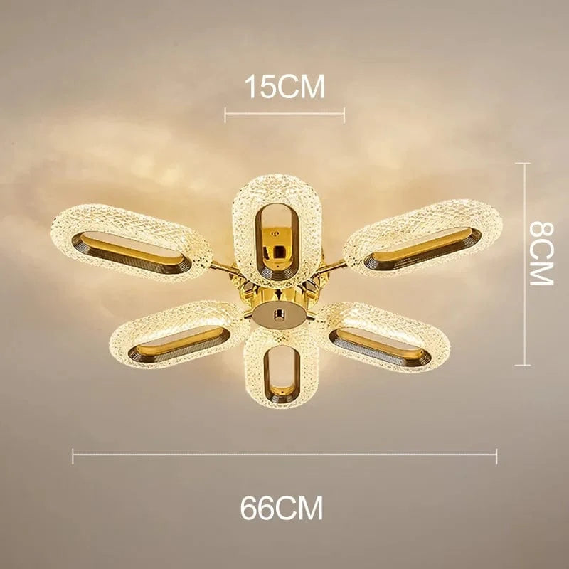 Lustre en Cristal Fleur LED SANDYHA pour Salon Salle à Manger Villa | Marco Lucetti 6 têtes / 90-260V / Lumière chaude