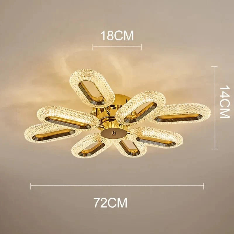 Lustre en Cristal Fleur LED SANDYHA pour Salon Salle à Manger Villa | Marco Lucetti 8 têtes / 90-260V / Lumière chaude