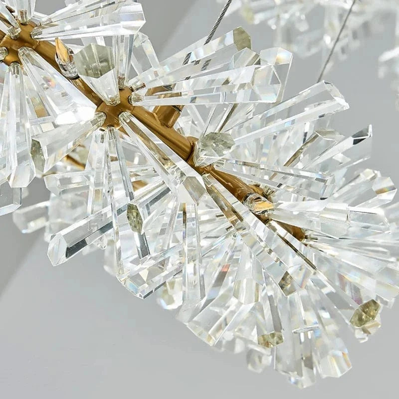Lustre en cristal Fleur Luminaire de Luxe avec Anneaux Ronds - Collection Élégance Cristalline | Marco Lucetti