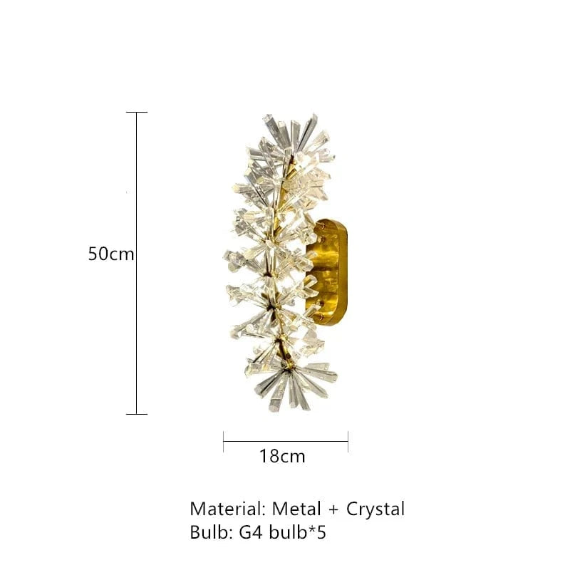 Lustre en cristal Fleur Luminaire de Luxe avec Anneaux Ronds - Collection Élégance Cristalline | Marco Lucetti L50cm / Lumière naturelle