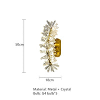 Lustre en cristal Fleur Luminaire de Luxe avec Anneaux Ronds - Collection Élégance Cristalline | Marco Lucetti L50cm / Lumière naturelle