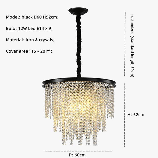 Lustre en cristal LED Chic Glamour | Marco Lucetti
