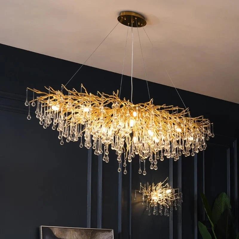 Lustre en Cristal LED de Luxe Moderne pour un Intérieur Élégant | Marco Lucetti Longueur 150cm / Lumières blanches froides