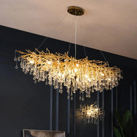 Lustre en Cristal LED de Luxe Moderne pour un Intérieur Élégant | Marco Lucetti Longueur 150cm / Lumières blanches froides