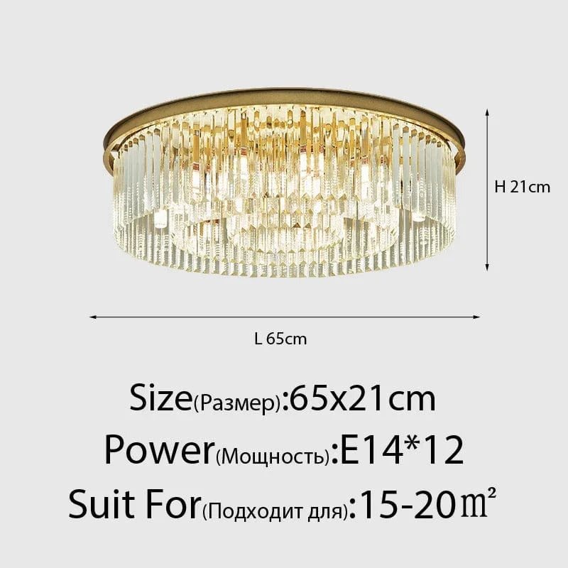 Lustre en Cristal LED Moderne Américain pour Salon Salle à Manger Villa | Marco Lucetti 12têtes or2