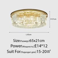 Lustre en Cristal LED Moderne Américain pour Salon Salle à Manger Villa | Marco Lucetti 12têtes or2