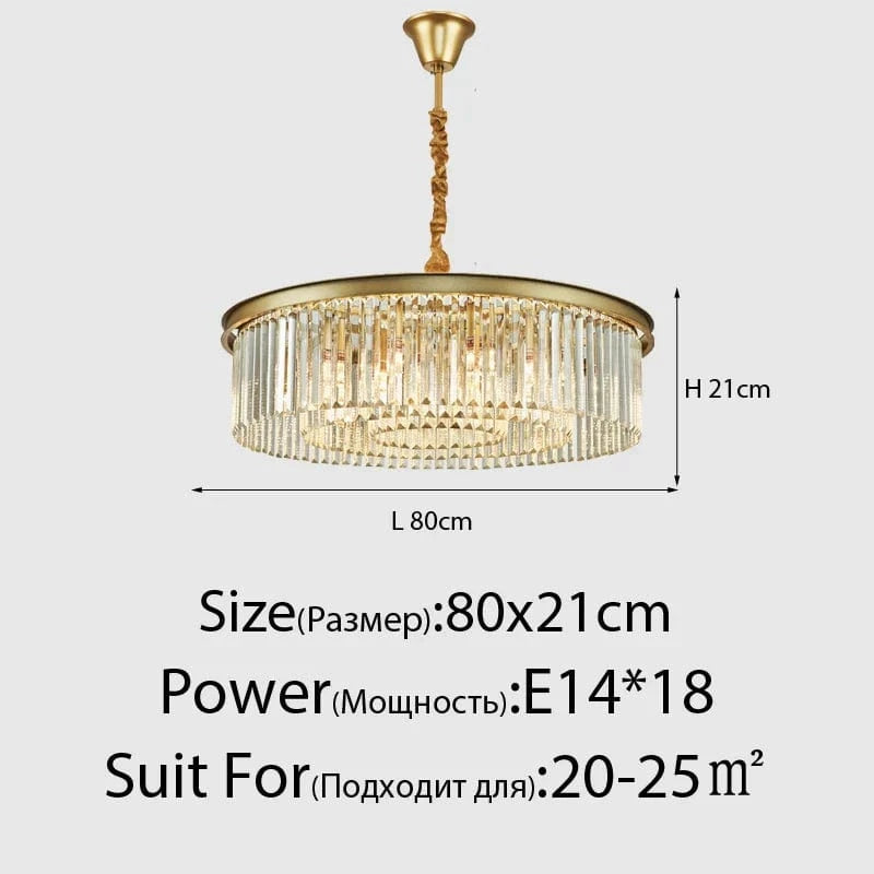 Lustre en Cristal LED Moderne Américain pour Salon Salle à Manger Villa | Marco Lucetti 18 têtes d&#39;or