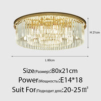 Lustre en Cristal LED Moderne Américain pour Salon Salle à Manger Villa | Marco Lucetti 18têtes or3
