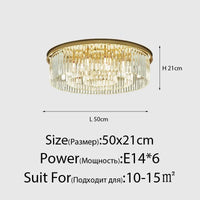 Lustre en Cristal LED Moderne Américain pour Salon Salle à Manger Villa | Marco Lucetti 6têtes or1