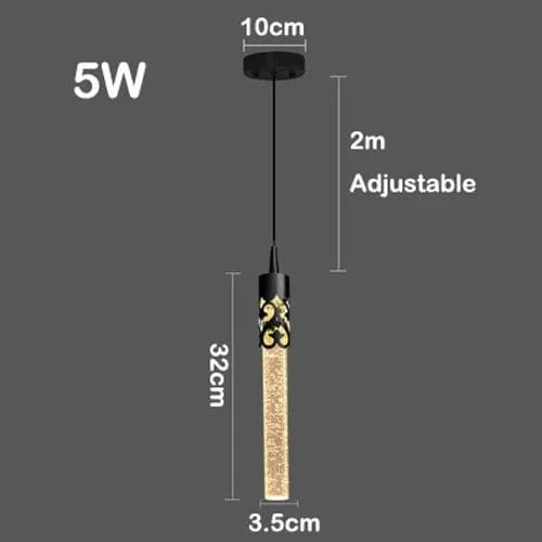 Lustre en cristal LED moderne pour hôtel et bar élégant | Marco Lucetti Noir-B 1 tête / Blanc froid 6 000 K.