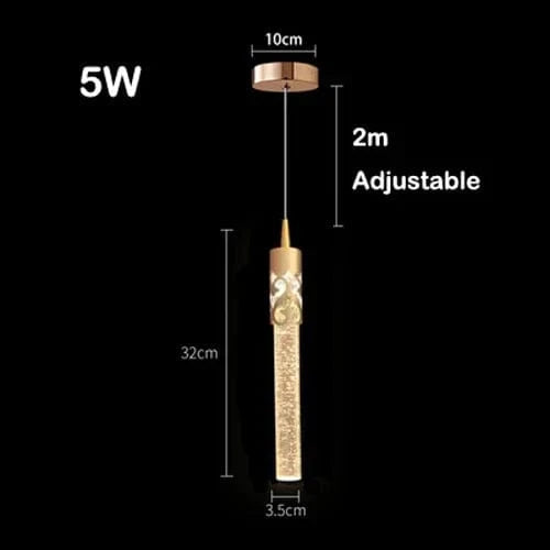 Lustre en cristal LED moderne pour hôtel et bar élégant | Marco Lucetti Or-B 1Tête / Blanc froid 6 000 K.