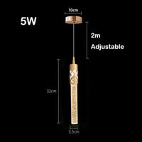 Lustre en cristal LED moderne pour hôtel et bar élégant | Marco Lucetti Or-B 1Tête / Blanc froid 6 000 K.