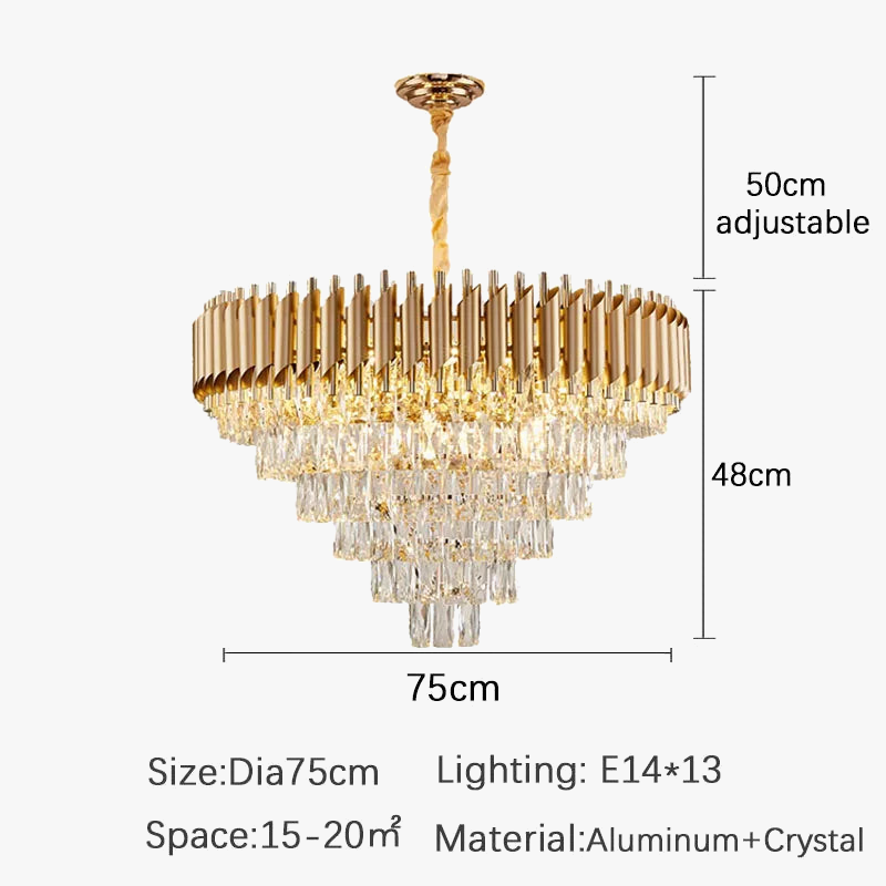 Lustre en cristal luxueux avec éclairage LED pour intérieur - Élégance illuminée