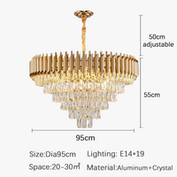 Lustre en cristal luxueux avec éclairage LED pour intérieur - Élégance illuminée