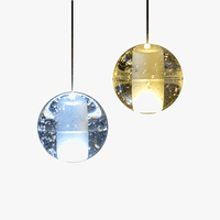 Lustre en cristal moderne avec boule tournante LED suspendue - LUXE LUMINEUX | Marco Lucetti